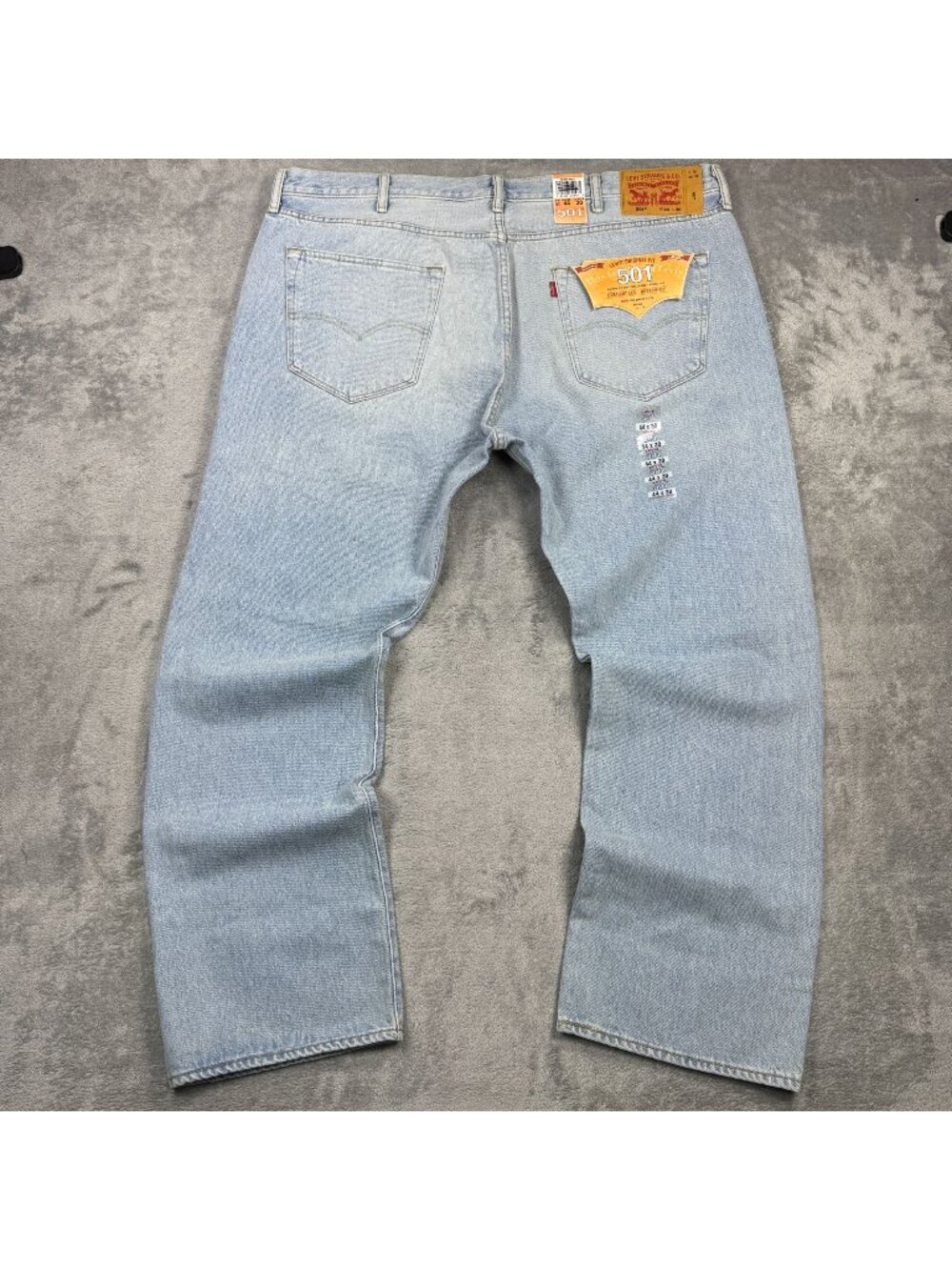 NWT Levis 501xx Original Straight Leg Jeans Mens 44x30 Button Fly Light Wash